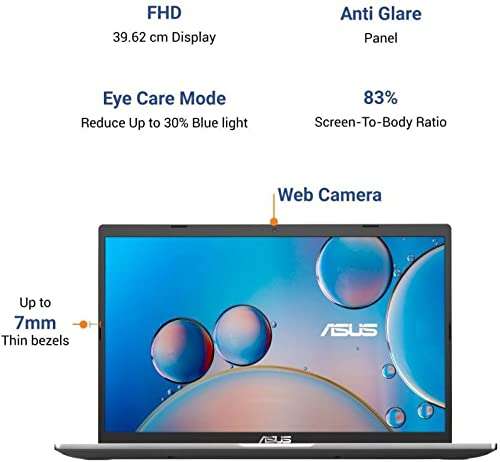 ASUS Intel Core i3 10th Gen - 4 GB + 32 GB Optane/512 GB SSD/Windows 10 Home X515JA-EJ372TS Thin and Light Laptop 15.6 inches, Transparent Silver, 1.80 Kg, with MS Office 3