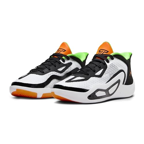 Nike Jordan Kids Tatum 1 Basketball Shoe, White/Black/Green Strike/Total Orange, 7 Big Kid 2