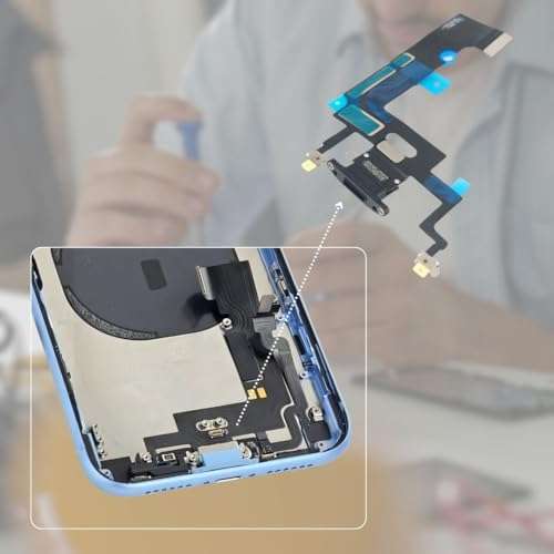 E-REPAIR Dock Connector Charging Port Flex Cable for iPhone XR, Replacement USB Charger, Microphone, and Headphone Audio Jack Assembly for Models A1984, A2105, A2106, A2108 5