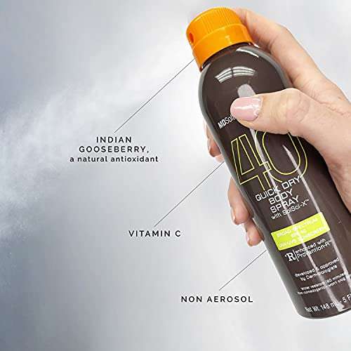 MDSolarSciences Quick Dry Body Spray SPF 40 NonGreasy FastDrying Sunscreen Provides 80 Minutes of WaterResistant Broad Spectrum Sun Protection, Black, 5 Fl Oz 2