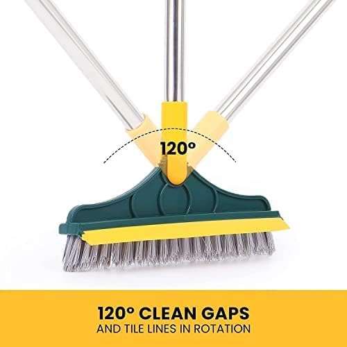 BIRDWING 2-in-1 Toilet Cleaning Brush with Wiper, Floor and Tiles Scrub Brush with Long Handle, 120° Rotating Head for Bathroom, Kitchen and Home Cleaning 3
