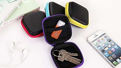 3NH® Earphone Wire Organizer Box(Without Earphone) Data Line Cables Storage Box Case Container Organizer Coin Box 8Cm : Orange 5