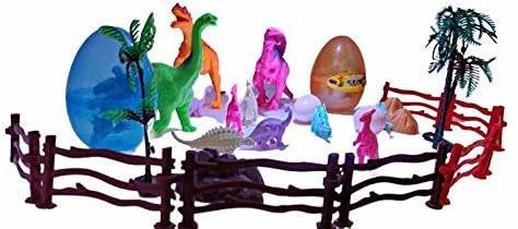 Barodian's 3-5cm Mini Dinosaur Toys Set with Plants - Multicolor Plastic Educational Figures for Kids 1