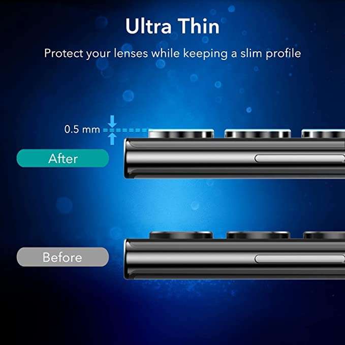 icreator Camera Lens Protection For Samsung Galaxy S22 Ultra black, Back Camera Lens With Inbuilt Tempered Glass with Alloy Metal Ring Scratch Proof With 1*Cleaning Kit ,Very simple to fit , (5 pieces, 1 set) (Samsung Galaxy S22 Ultra black) 3