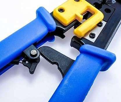 XIKKART Passthrough RJ45 Crimping Tool, Crimp & Cut at Same Time, Network Cable Cutting Stripping Crimper 6