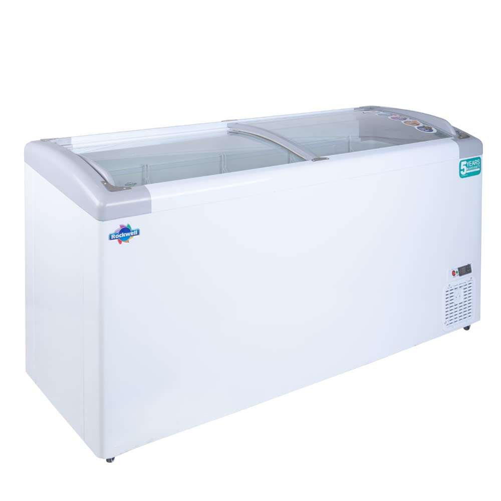 Rockwell GFR550ICGT Curved Glass Green Deep Freezer- 523 Ltr (In-built LED, 5 yrs Compressor warranty, Upto 53% power saving) 1
