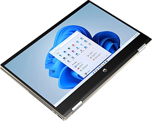 HP Pavilion x360 2-in-1 14" FHD Touchscreen Laptop, Intel Core i5-1135G7, 16GB RAM, 1TB PCIe SSD, Fingerprint Reader, Iris Xe Graphics, HD Webcam, Win 11, Warm Gold, 32GB Hotface USB Card 6