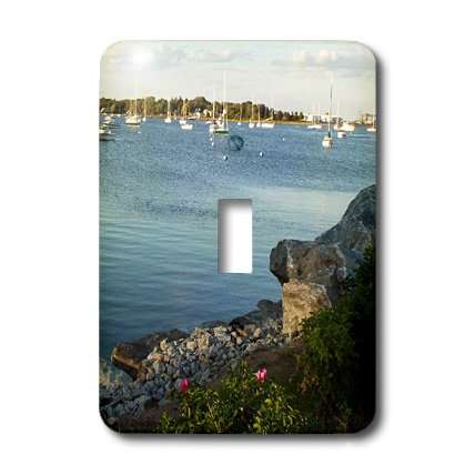 3dRose lsp_165207_1 Sailboats in The Rocky Harbor Light Switch Cover 3