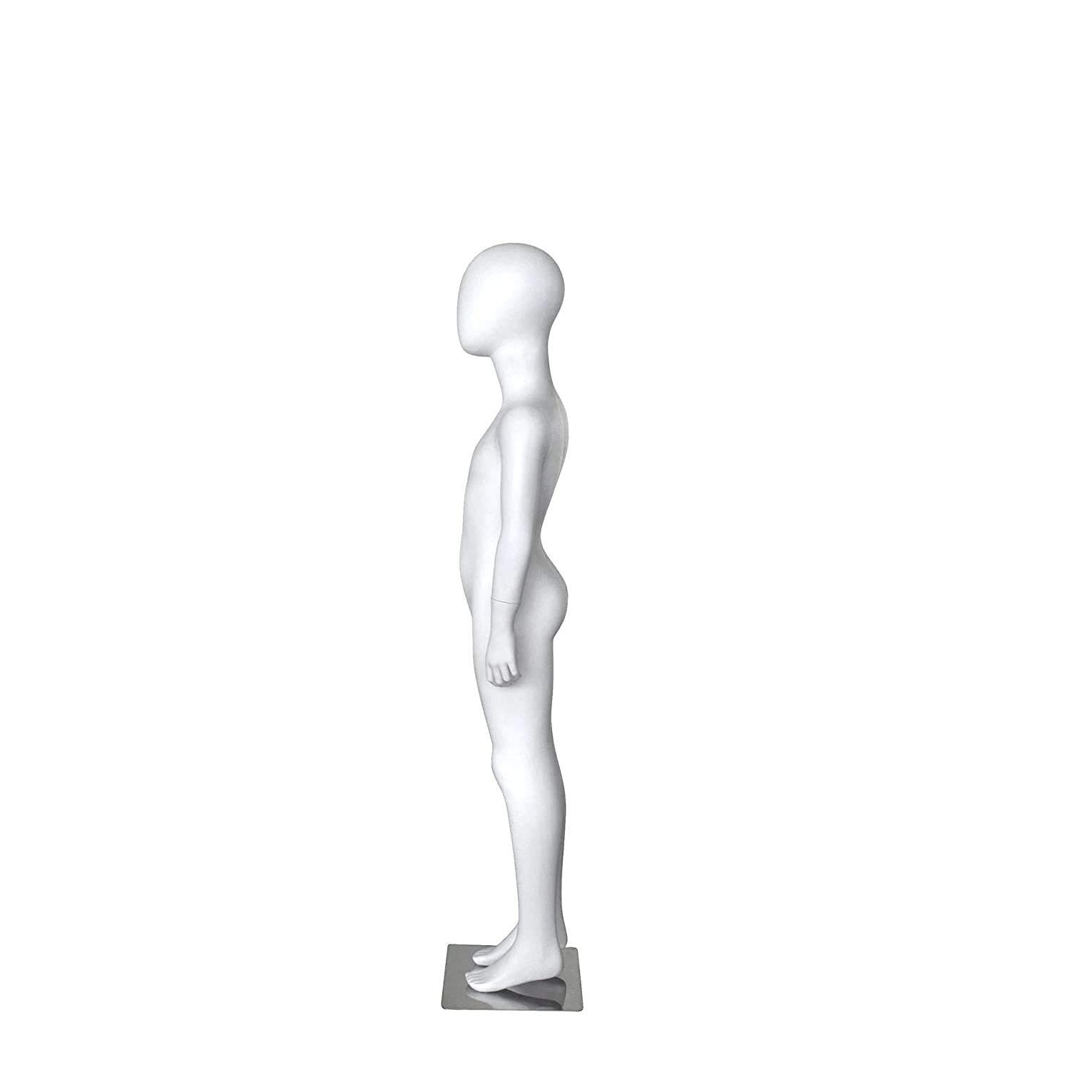 Loop Kids Mannequin - Kids Dress Form Metal Base Mannequin Premium Store Display Dummy Dummy Model Hanger Display Stand (White, Egg Face White Large) 4
