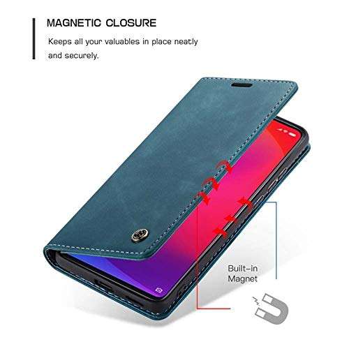 ClickCase™ for Samsung Galaxy M32 5G Sheepskin Series Faux Soft Leather Wallet Flip Case Kick Stand with Magnetic Closure Lightweight Slim Flip Cover for Samsung Galaxy M32 5G (Greenish Blue) 5