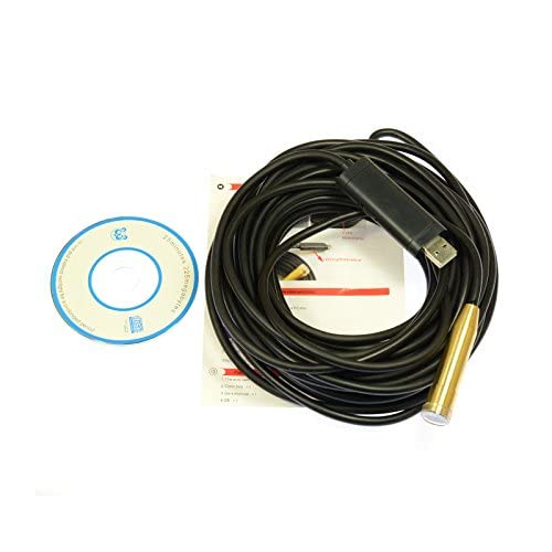 Ubersweet® 10M USB Endoscope Camera Near Focus Endoscope Camera Waterproof 14mm Copper Head Endsocope with 4 LED light Adjustable IP66