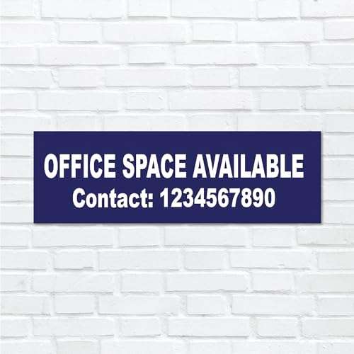 SIGN EVER™ Office Space Available 3mm Sign Board With Custom Contact Number Home Land Office Building Plot Signage Business (15w X 4h inch) 2