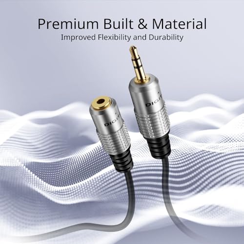 TNP Products 3.5mm AUX Extension Cable 25ft - Male to Female Audio Cord and Jack Adapter Wire Cord Plug for Headphone Extension Cable, Speakers, Laptop, Smartphone, Tablet 3
