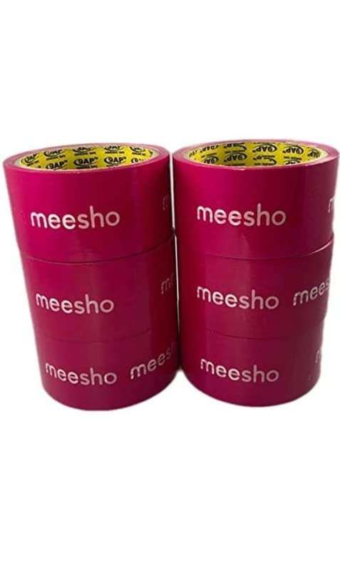 Kunchit Meesho Branded Tape Lenght 65 Meters (2 Inch,48 mm) 42 micron Meesho Water Mark Very Strong Adhesive Tape_Set of 12 1