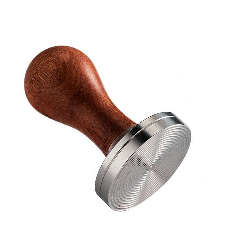 Supvox® Coffee Tamper 51mm, Stainless Steel Coffee Tamper with Concentric Groove Base, Even Pressure Distribution, Textured Stainless Steel Bottom for Consistent Espresso Extraction, Precise Tamping 1