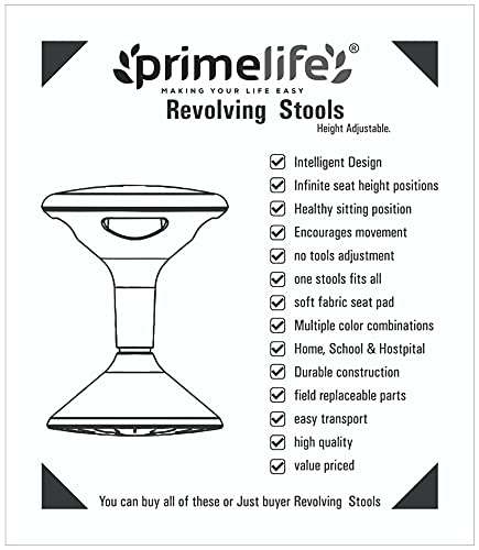 Primelife Plastic Revolving Height Adjustable Stool for Classroom,Study Groups,Libraries,Open Spaces collaborative Learning (Revolving Stool Blue), Multicolour, Medium 6
