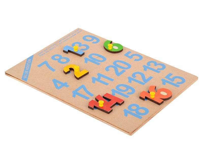Skillofun MDF 1-20 Number Shape Tray (with Knobs) Learning Toy | Early Educational Toy for Kids (Multicolor, Age- 3+) 5