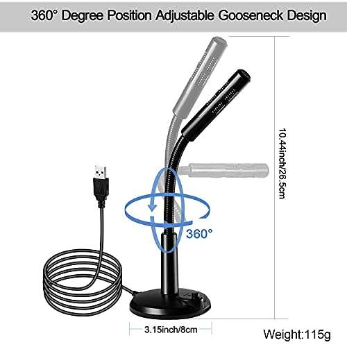 Auslese® USB Computer Microphone with Nosie Cancelling Mute/Unmute Button Plug&Play Condenser for PC/Mac/YouTube/Gaming/Streaming 4