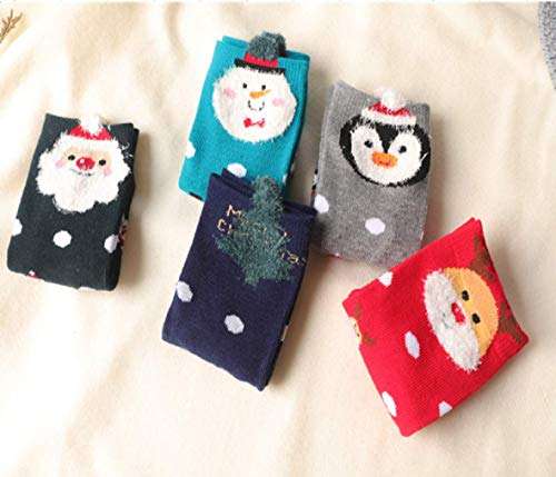 Yvinak Unisex Kids Cartoon Christmas Winter Cute Socks Children Toddler Girls Boys Xmas Funny Winter Warm Socks (Color c, 4-7 Years) 4