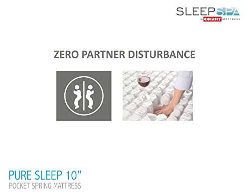 SLEEPSPA by COIRFIT Pure Sleep Premium Orthopaedic 10' Inch Double Size Pocket Spring Mattress | Zero Partner Disturbance Mattresses, Medium Firm with 7 Year Warranty (72 x 48 x 10, Beige) 6