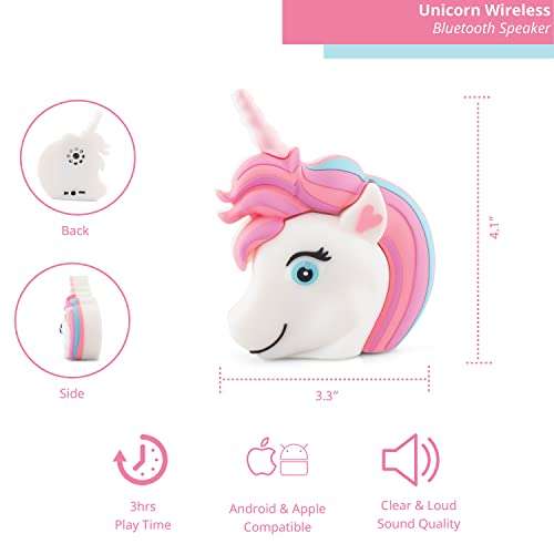 Funx Accessories Unicorn Bluetooth Wireless Speaker - Bluetooth Speaker for Kids - Portable Bluetooth Speaker in Many Fun Designs - Compatible with iPhone and Android Devices 2