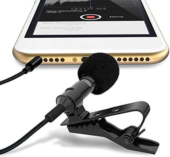 FAERY Dynamic Lapel Collar Mic Voice Recording Filter Microphone for Singing YouTube Smartphones/Computer/Laptop/Tablet for Android and iOS 6