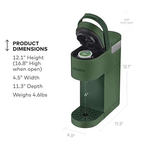 Keurig K-Mini Single Serve K-Cup Pod Coffee Maker, 6 to 12oz Brew size, with Cord Storage, Perfect for Small Spaces, Evergreen 4