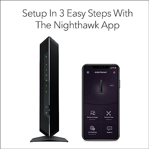 NETGEAR Nighthawk Modem Router Combo C7000-Compatible with Cable Providers Including Xfinity by Comcast, Spectrum, Cox,Plans Up to 800Mbps | AC1900 WiFi Speed | DOCSIS 3.0 5