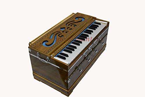 MUSIC MANTRAS Teak Wood Professional Harmonium Peti Bhajan Baja 3 1/4 Octave 3