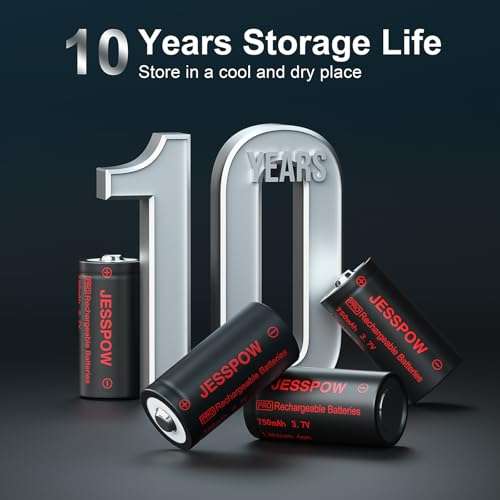 JESSPOW CR123A Rechargeable Batteries for Arlo, Rechargeable Batteries 32 Pack with Charger Compatible with Arlo Security Cameras (VMK3200/VMC3030/VMS3330/3430/3530/) and Flashlight and More 4