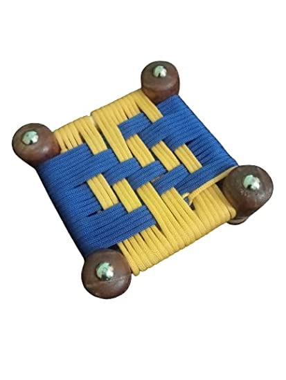 FASHDECO Wooden Charpai for Laddu Gopal ji Made of Jute Multicolor. 3