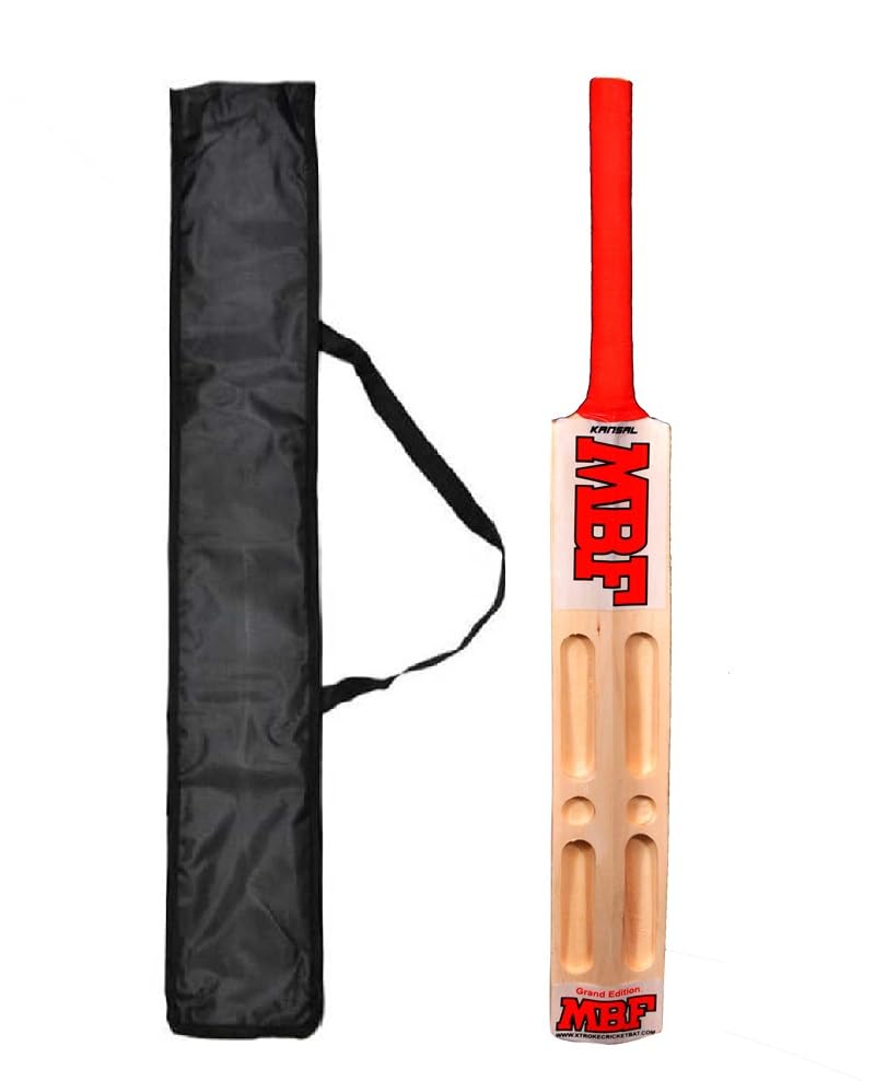 KANSAL MBF Scoop Popular Willow Premium Cricket Bat and Cover for Man's & Adult, Advance Play All Tennis Ball, Tournament Match (Size 06)