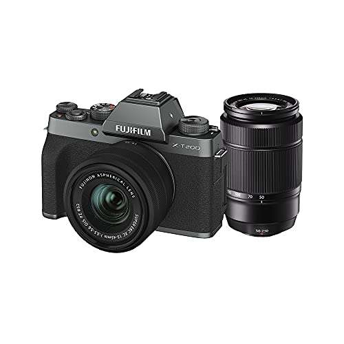 Fujifilm X-T200 Mirrorless Camera Body with 15-45 mm + 50-230 mm Dual Lens Kit - Dark Silver 1