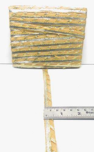 Crisskross Chandnibazar Gotta Lace Border Tassels Fringe, Gurjari Piping lace Cream for Dress/Sarees/Lehenga/Suits/Blouses and Craft 1