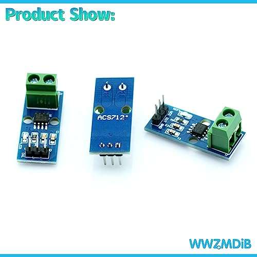 WWZMDiB 3 Pcs ACS712 30A Current Sensor with Indicator Light Compatible with for Arduino Raspberry Pi ESP32 STM 5