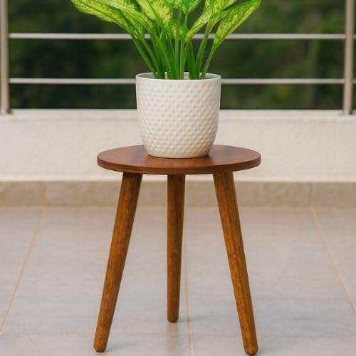 WOOYNEX WOODEN Multifunctional Plant Stand - Modern Home Decor, Wood Planter Holder for Flower Pots, For Living Room Bedroom Balcony Indoor and Outdoor - Kids Stool-(Natural) 1
