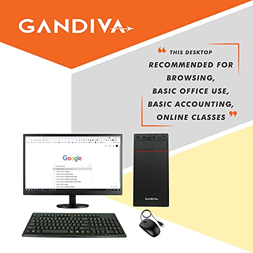 Gandiva Desktop Computer PC (Core i5 1st Generation CPU / 8GB DDR3 RAM / 500HB HDD/USB Keyboard & Mouse/WiFi) Pre Installed Windows 10 Professional (Trail Version) (18.5" Monitor) 2
