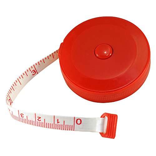SINGER 60-Inch Retractable Tape Measure for Sewing, Tailoring, Body Measurements and Crafts, Dual-Sided Soft Tape, Compact Red Case 2
