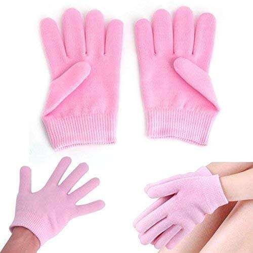 RRJ SPA Moisturizing Skincare Gel Therapy Treatment Gloves Spa gel gloves for women girls Moisturizing gloves can keep your hands more beautiful (Pink) 3