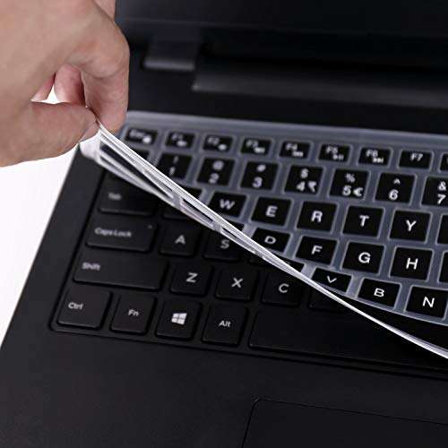 Saco Chiclet Keyboard Skin for Dell Inspiron 3542 15.6-inch Laptop (Black/Clear) 2