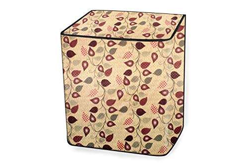 Stylista Top Load Semi Automatic Washing Machine Cover Suitable for Intex 7.2 kg, 7.5 kg, 7.6 kg, 8 kg & 8.5 kg Petals Pattern Yellow 5