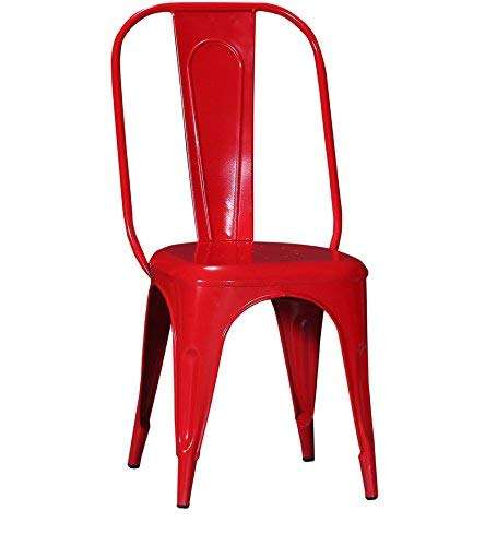 Casa Décor Tempest Metal Kitchen Restaurant/Bar/Cafe/Garden Chair (Red) 1
