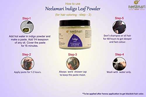 Neelamari Pure indigo, Henna leaves powder natural for black hair color (Indigo Henna combo) 4