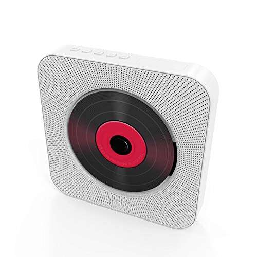 Wall Mounted CD Player BT Speakers Home Audio Boombox with Remote Control FM Radio AUX Input Headphone Output U Disk Music Player 3