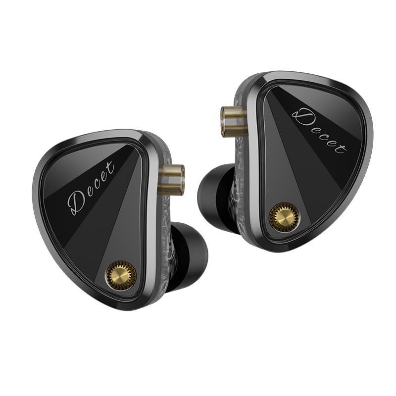 HIFIXAUDIO KZ Decet Hi-Fi in-Ear Monitor, 10-Driver Array with Wide Soundstage/Powerful Bass, Ref-Grade Tuning Earbuds - Detachable Silver-Plated Recessed 2-Pin Cable (Tuning, 3.5mm with Mic)