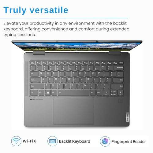 Lenovo Yoga 7 14" 2-in-1 Laptop, 14" FHD+ Touchscreen, Intel Ultra 5 125U (Beats i7-1355U), 16GB DDR5 RAM, 512GB SSD, FP Reader, Backlit KB, SD Card Reader, IR Camera, Wi-Fi 6, W11H, Grey 3