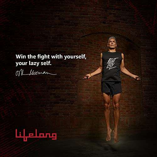 Lifelong LLSR01 Skipping Rope for Men, Women & Children - Jump Rope for Exercise Workout & Weight Loss - Tangle Free Jumping Rope for Kids (275cm, Red and Black) Handle Material: Plastic 2