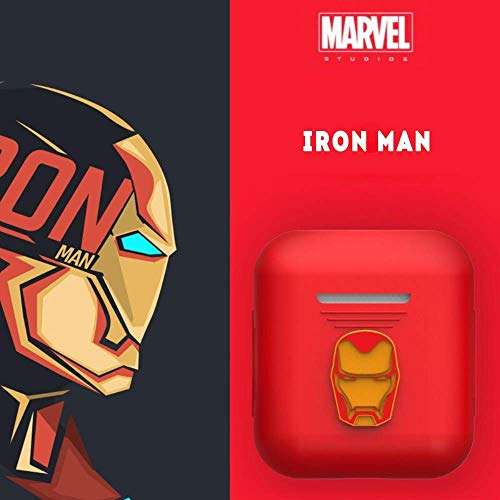 TinPlanet Marvel Avengers Series Protective Silicone Case Compatible with Apple Airpods 1 & AirPods 2 [Front LED Not Visible], Iron Man (Red) 5