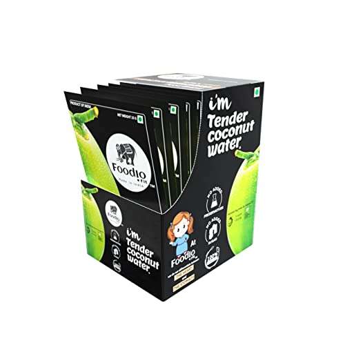 Foodio.fit Tender Coconut Powder Mix - 30 Pack | Coconut Water Powder | Nariyal Pani | Extract from Real Tender Coconuts | Energy Drink - Makes 6L of Coconut Water 1