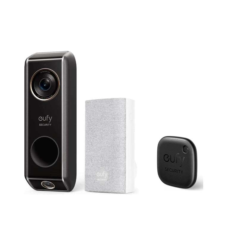 eufy Security Video Doorbell (Wired) S330 with Chime by Anker SmartTrack Link (Black, 1-Pack), Dual Cam, Delivery Guard, Security Camera 1